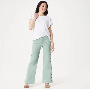 Sz.2-Tall Jeans Peace Love World Side Button Jean   Clearwater $91